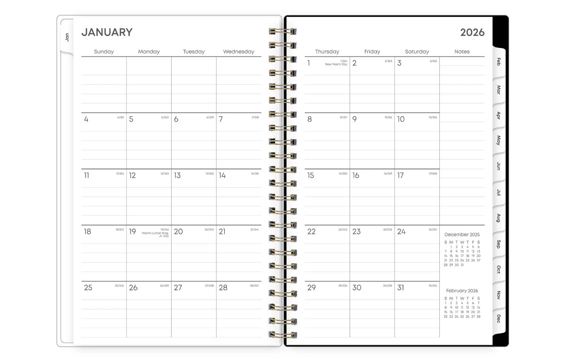 Baccara Dark 2026 Weekly Monthly 5x8 Planning Calendar - Image 4