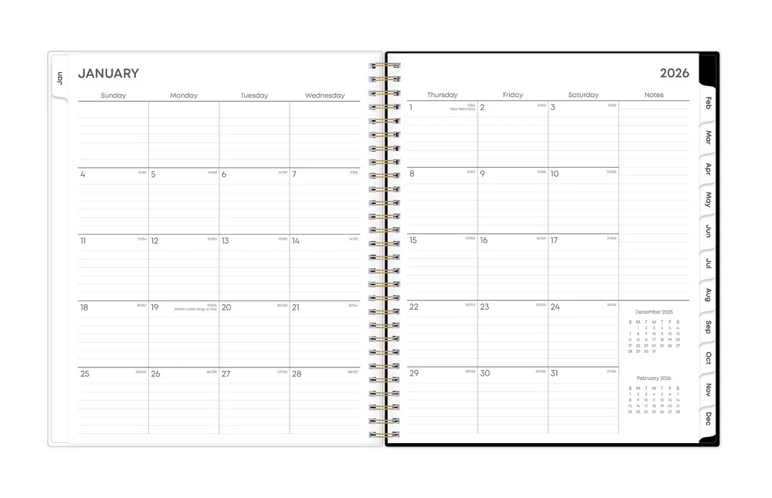 Baccara Dark 2026 Monthly 8x10 Planning Calendar - Image 3