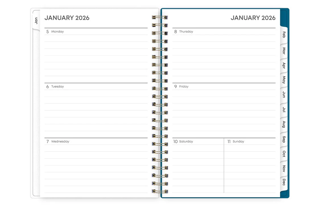 Bakah Blue 2026 Weekly Monthly 5x8 Planning Calendar - Image 3