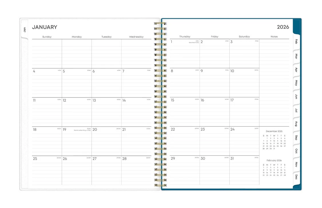 Bakah Blue 2026 Weekly Monthly 8.5x11 Planning Calendar - Image 4