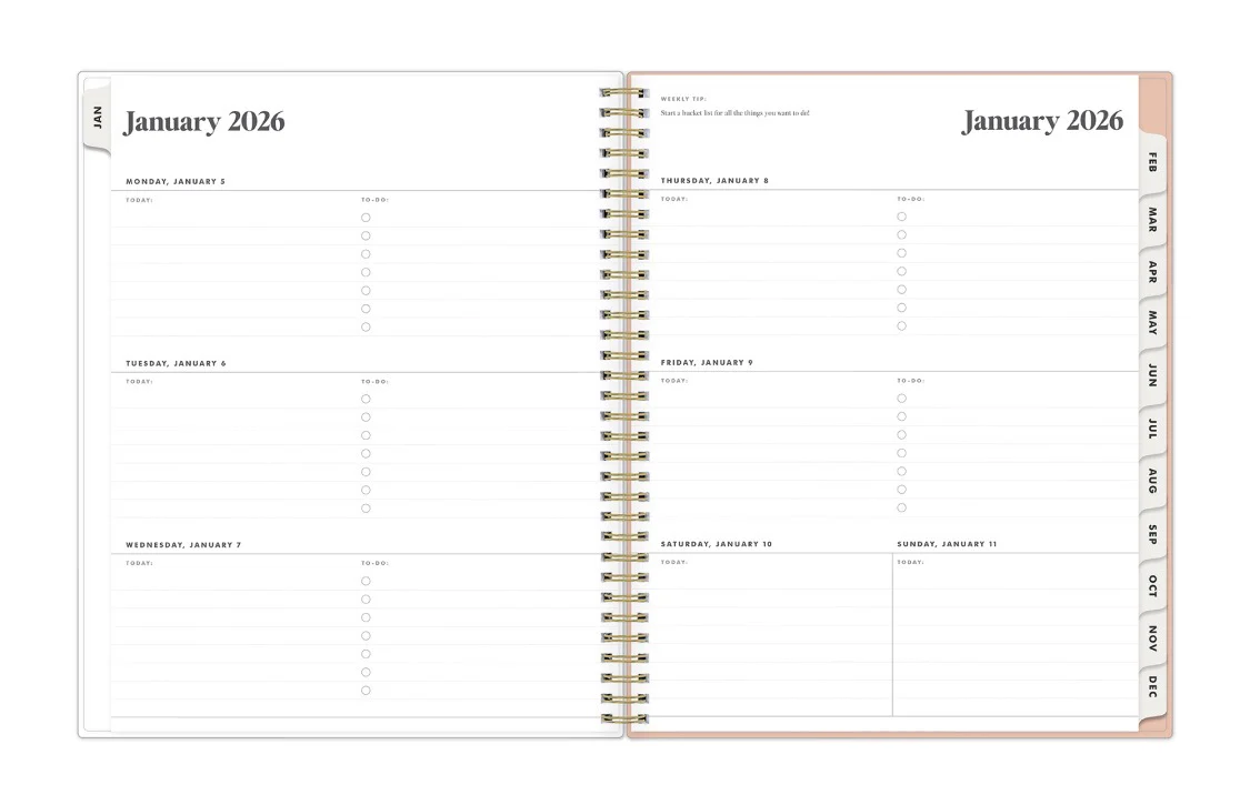 Bengala Desert Rose 2026 Weekly Monthly 8.5x11 Planning Calendar - The Everygirl - Image 3