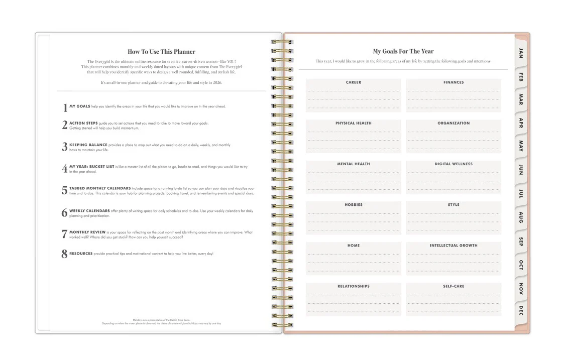 Bengala Desert Rose 2026 Weekly Monthly 8.5x11 Planning Calendar - The Everygirl - Image 5