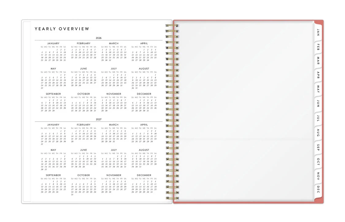 Pomegranate Blush 2026 Weekly Monthly 8.5x11 Planning Calendar - Bespoke Letterpress - Image 5