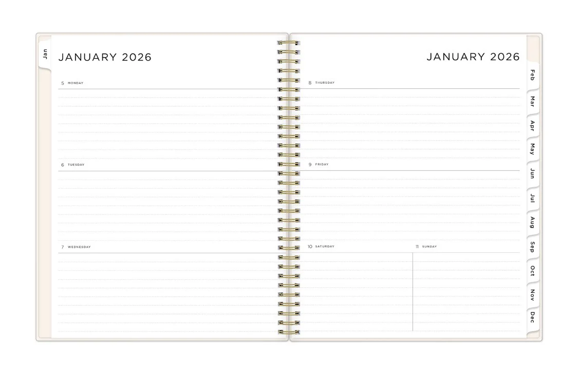 Shooting Stars Cream 2026 Weekly Monthly 8.5x11 Planning Calendar - Ashley G - Image 3