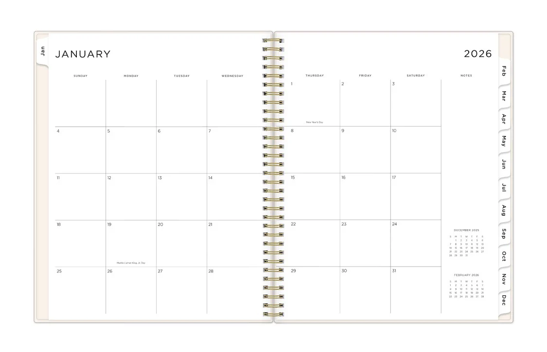 Shooting Stars Cream 2026 Weekly Monthly 8.5x11 Planning Calendar - Ashley G - Image 4