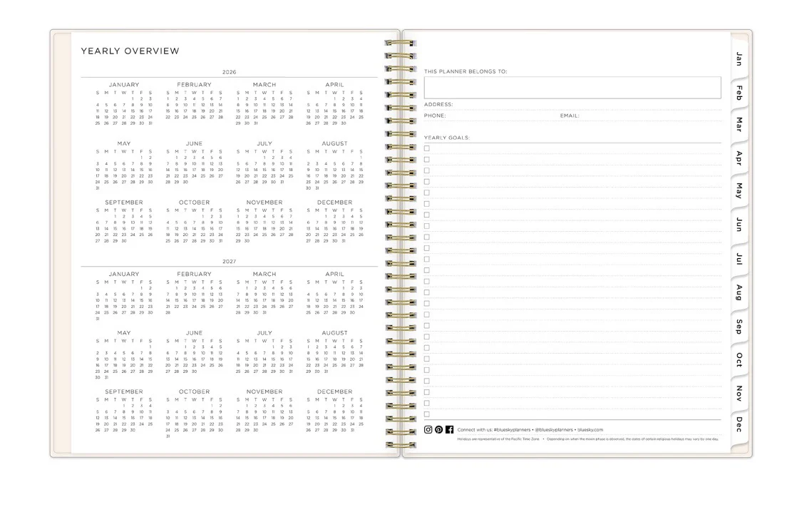 Shooting Stars Cream 2026 Weekly Monthly 8.5x11 Planning Calendar - Ashley G - Image 6