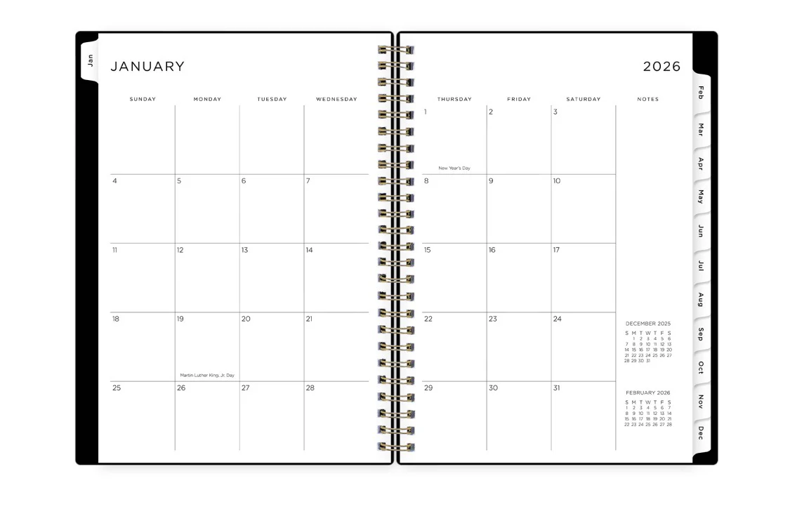 Sweetheart Black 2026 Weekly Monthly 5.875x8.625 Planner Notes - Ashley G - Image 4