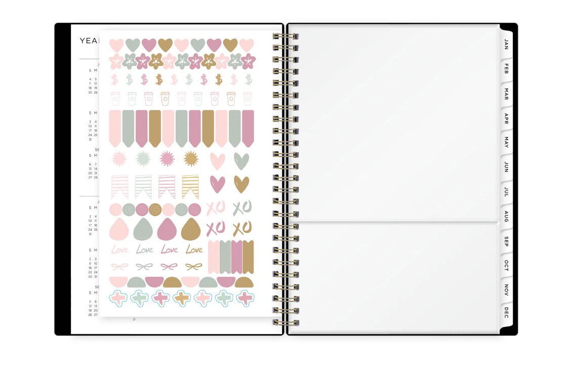 Sweetheart Black 2026 Weekly Monthly 5.875x8.625 Planner Notes - Ashley G - Image 5