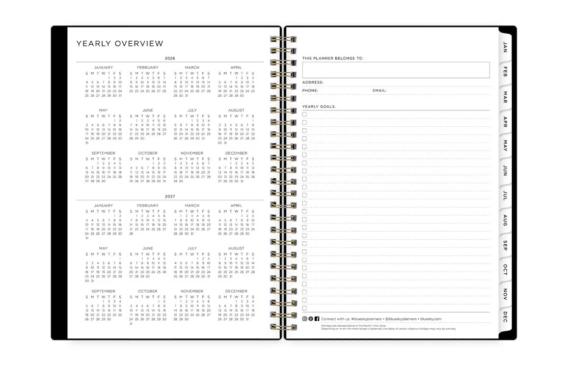 Sweetheart Black 2026 Weekly Monthly 5.875x8.625 Planner Notes - Ashley G - Image 6