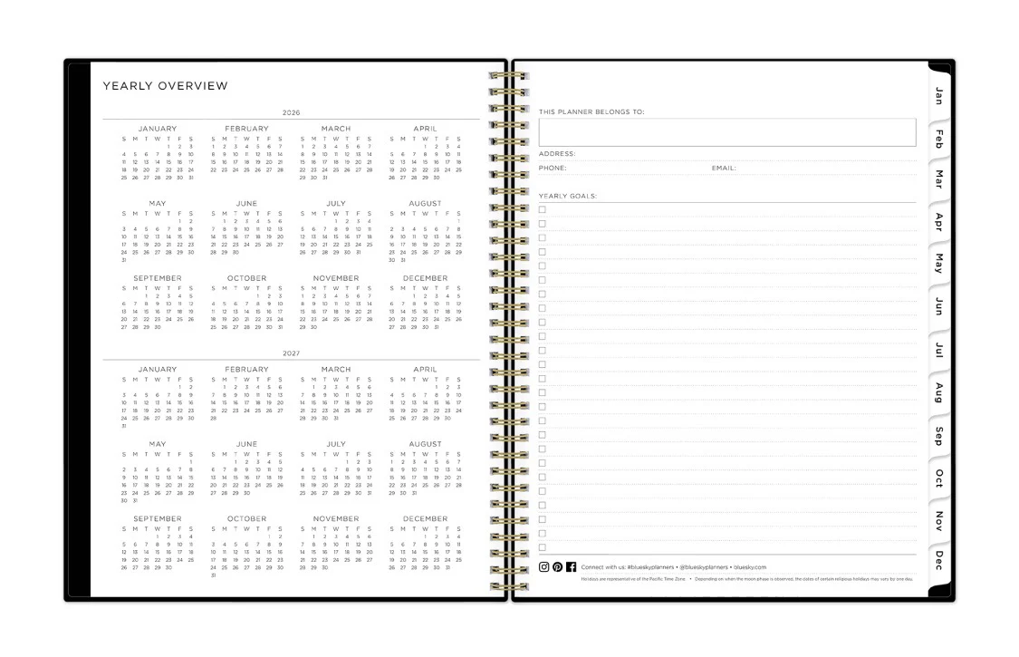 Sweetheart Black 2026 Weekly Monthly 8.5x11 Planning Calendar - Ashley G - Image 6