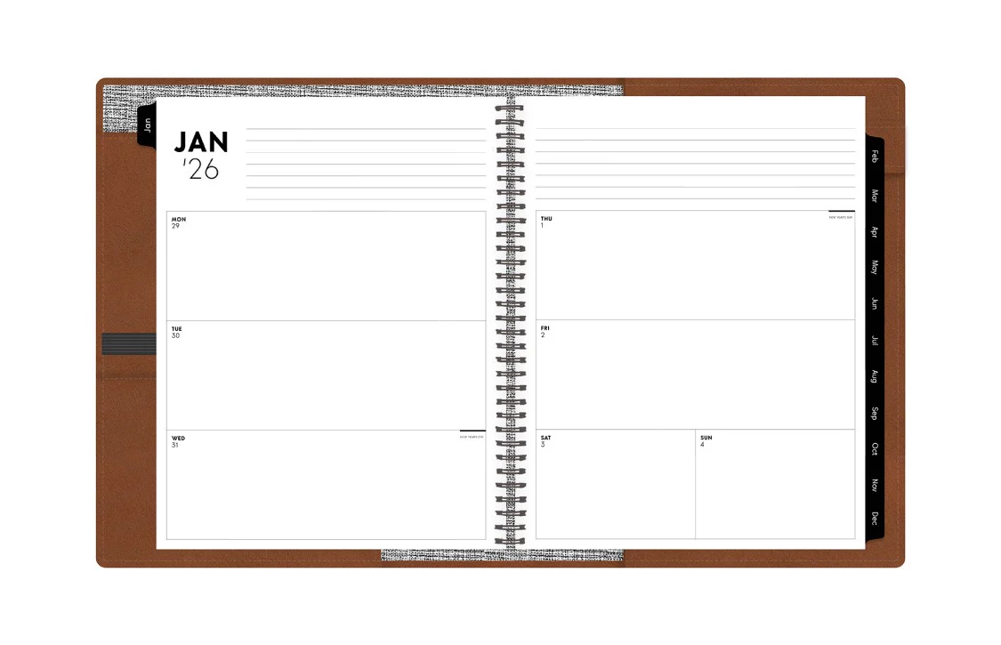 ASMBLD 2026 Tan Weekly Monthly 8.5x11 Padfolio + Planning Calendar - Image 3