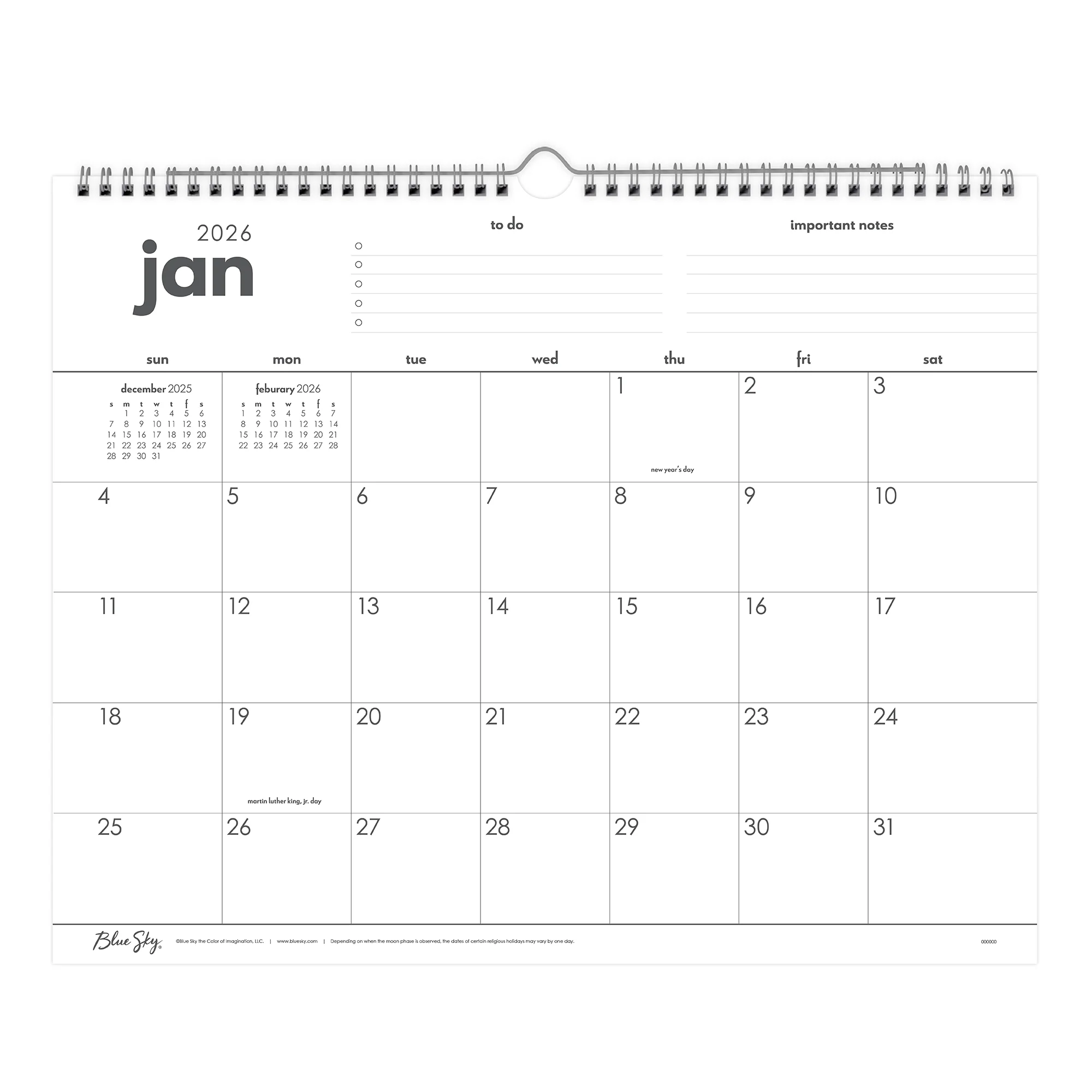 To-Do 2026 Wall Calendar 15x12 - Image 3